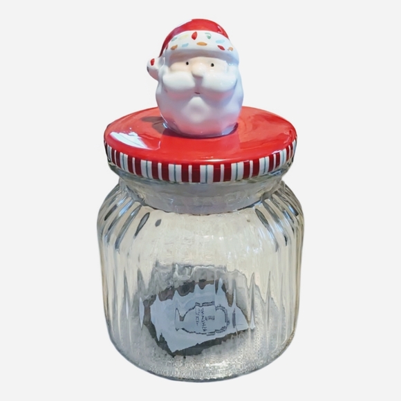 NEW Ashland Glass Container with Santa Lid - Picture 1 of 5
